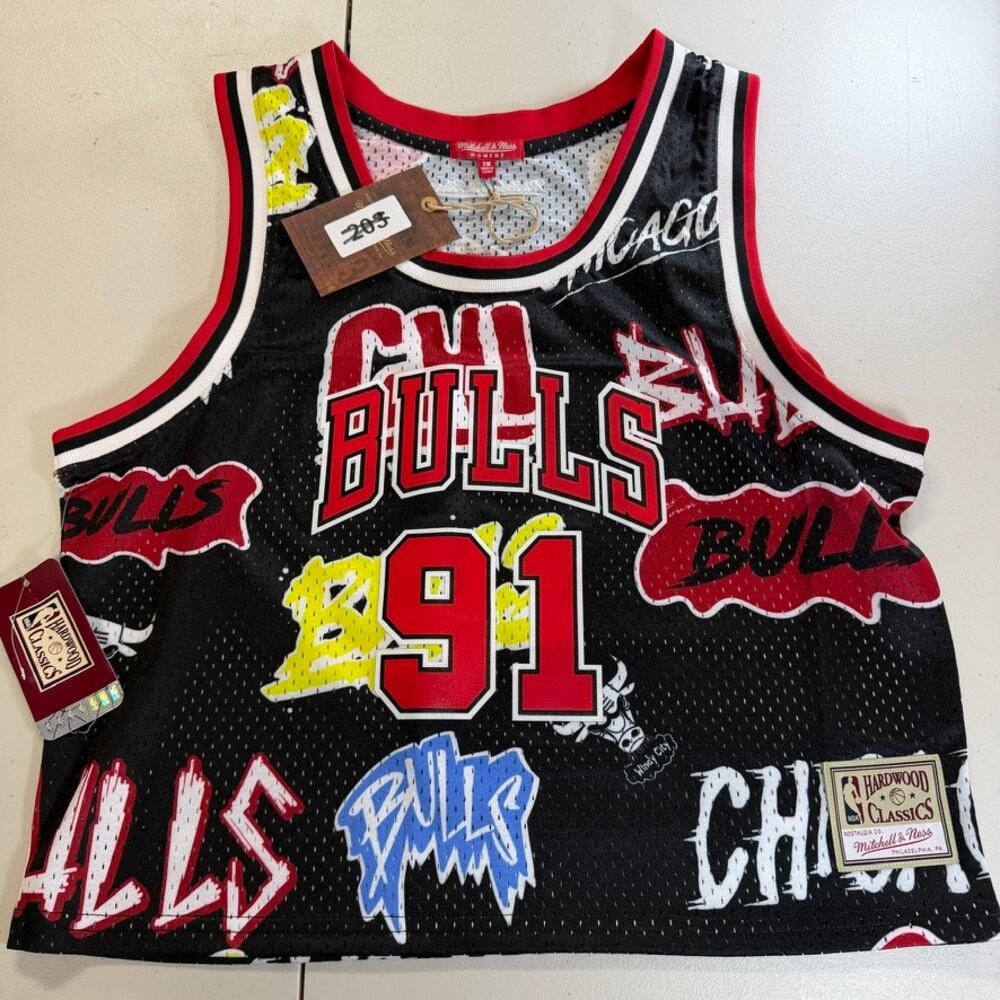 Dennis Rodman Chicago Bulls Mitchell & Ness Women's Slap Crop Tank 2XL NWT